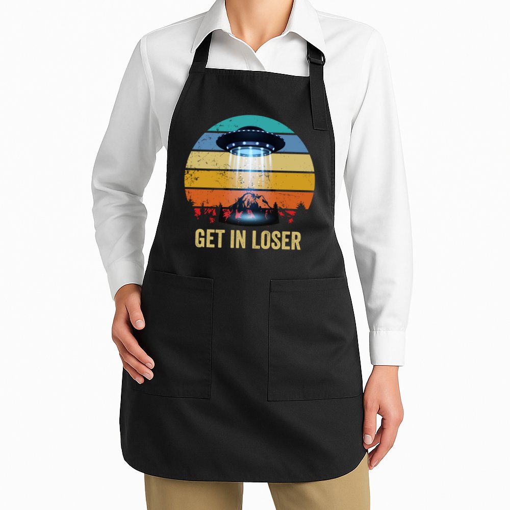 Get In Loser Alien Bigfoot Plus Size Apron