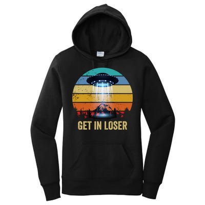 Get In Loser Alien Bigfoot Plus Size Women's Pullover Hoodie