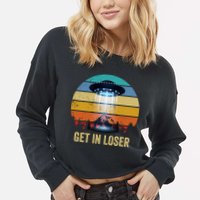 Get In Loser Alien Bigfoot Plus Size Cropped Pullover Crew
