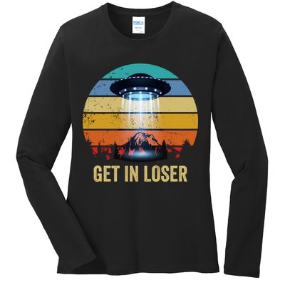 Get In Loser Alien Bigfoot Plus Size Ladies Long Sleeve Shirt
