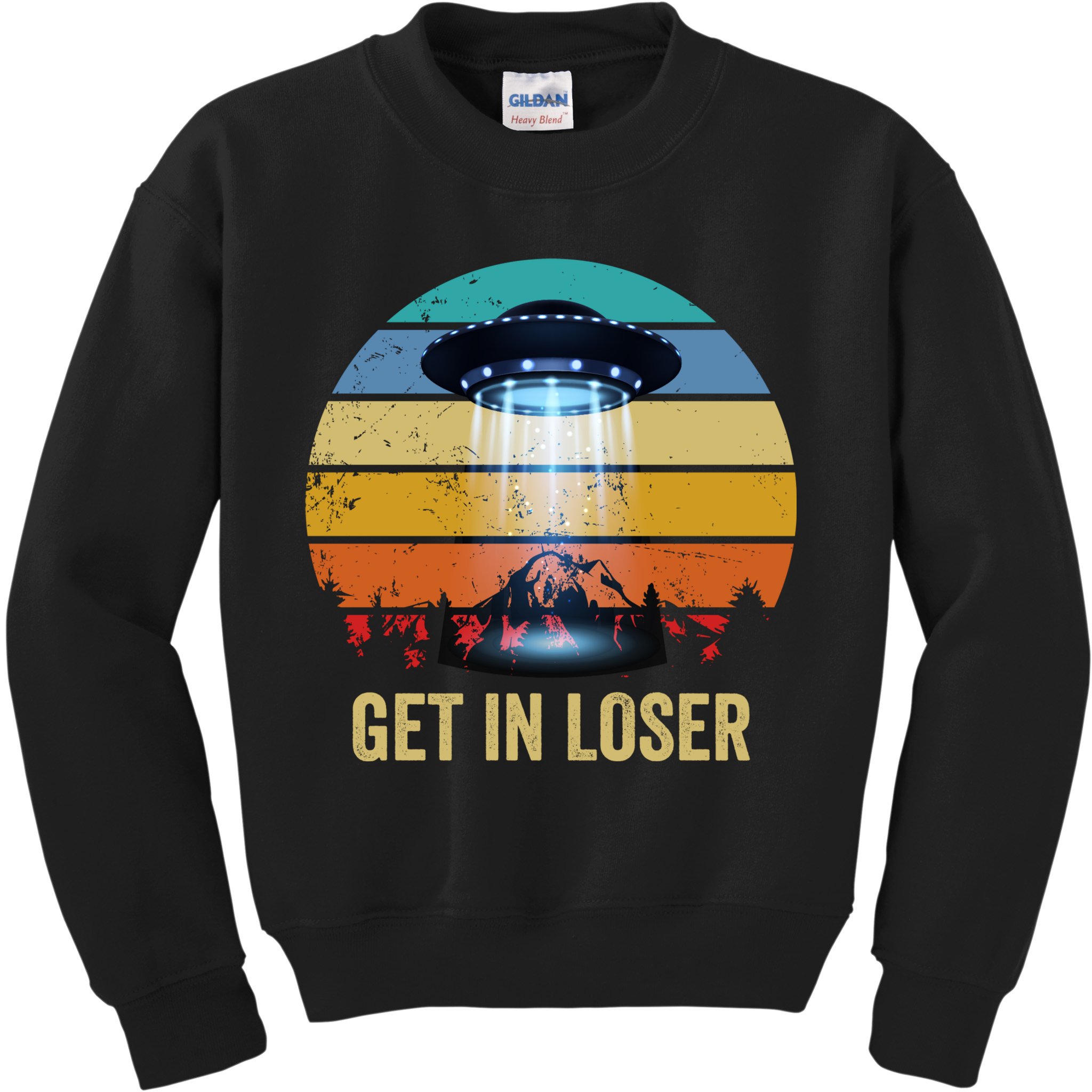 Get In Loser Alien Bigfoot Plus Size Kids Sweatshirt