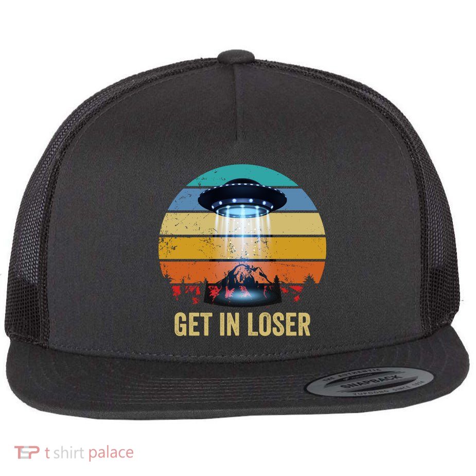 Get In Loser Alien Bigfoot Plus Size Flat Bill Trucker Hat