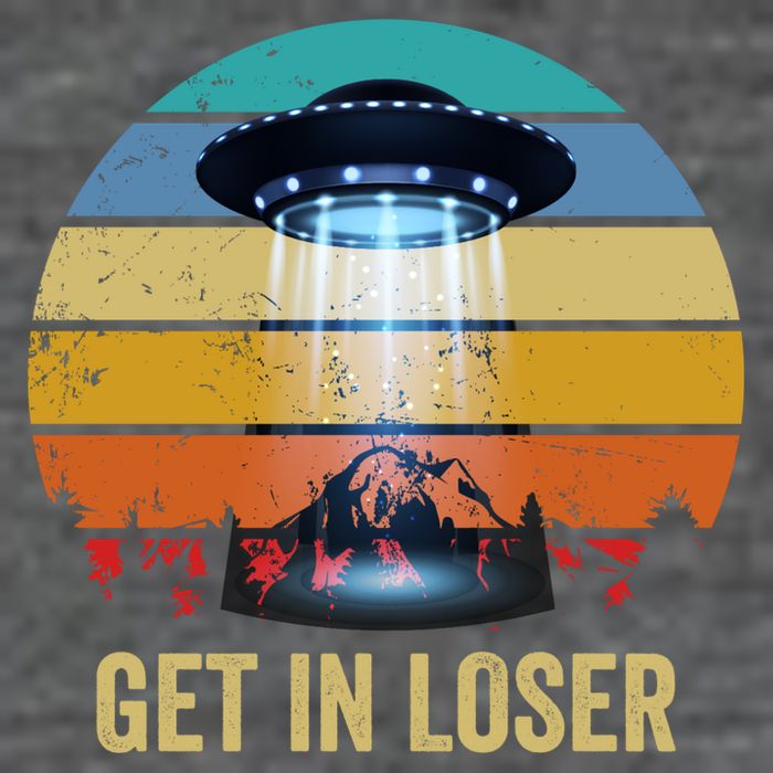 Get In Loser Alien Bigfoot Plus Size Flat Bill Trucker Hat