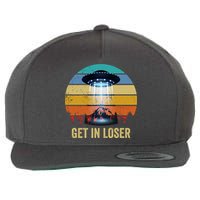 Get In Loser Alien Bigfoot Plus Size Wool Snapback Cap
