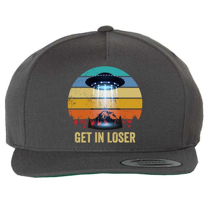 Get In Loser Alien Bigfoot Plus Size Wool Snapback Cap
