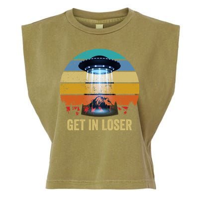 Get In Loser Alien Bigfoot Plus Size Garment-Dyed Women's Muscle Tee