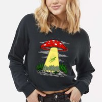Get In Loser Were Doing Butt Stuff Cropped Pullover Crew