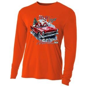 Get In Loser We Are Taking America Back Trump Santa Xmas Cooling Performance Long Sleeve Crew