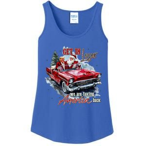 Get In Loser We Are Taking America Back Trump Santa Xmas Ladies Essential Tank