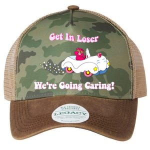 Get In Loser, We're Going Caring Funny Bear Legacy Tie Dye Trucker Hat