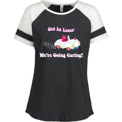 Get In Loser, We're Going Caring Funny Bear Enza Ladies Jersey Colorblock Tee