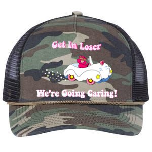 Get In Loser, We're Going Caring Funny Bear Retro Rope Trucker Hat Cap