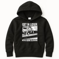 Get In Loser We're Going Slashing Horror Character Halloween Kids Hoodie