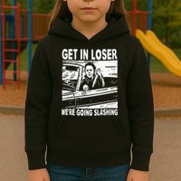 Get In Loser We're Going Slashing Horror Character Halloween Kids Hoodie