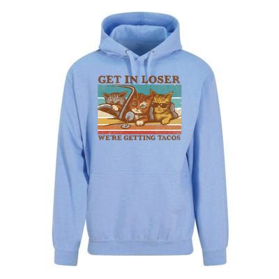 Get In Loser We're Getting Tacos Funny Cats Unisex Surf Hoodie