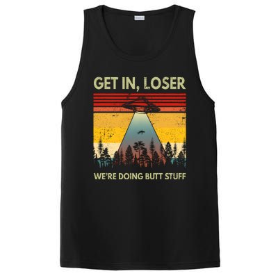 Get In Loser Were Doing Butt Stuff UFO Alien Abduction Vintage PosiCharge Competitor Tank