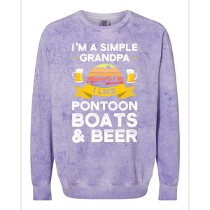 Grandpa I Like Pontoon Boats And Beer Pontoon Great Gift Colorblast Crewneck Sweatshirt