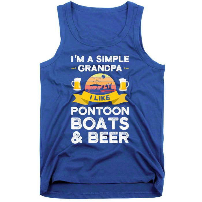 Grandpa I Like Pontoon Boats And Beer Pontoon Great Gift Tank Top