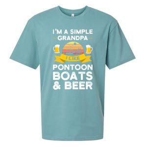 Grandpa I Like Pontoon Boats And Beer Pontoon Great Gift Sueded Cloud Jersey T-Shirt