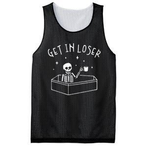 Get In Loser Skeleton In Coffin Spooky Wo Funny Mesh Reversible Basketball Jersey Tank