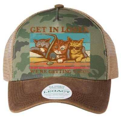 Get In Loser We're Getting Tacos Cats Legacy Tie Dye Trucker Hat