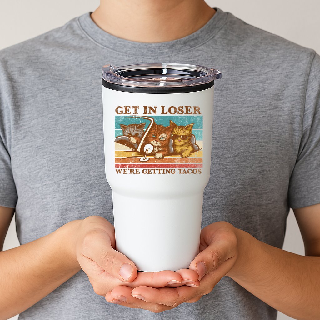 Get In Loser We're Getting Tacos Cats Tumbler