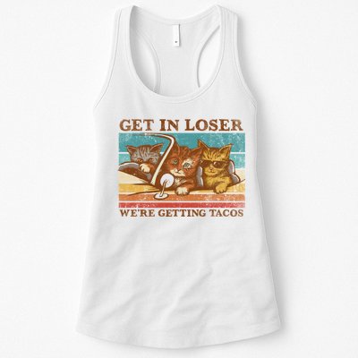 Get In Loser We're Getting Tacos Cats Womens Tank Top