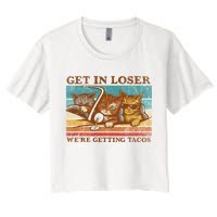 Get In Loser We're Getting Tacos Cats Crop Top