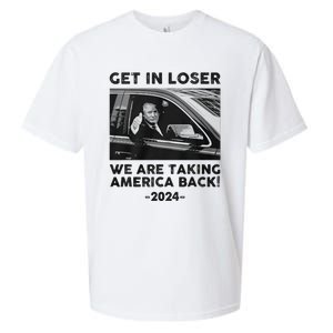 Get In Loser We Are Talking America Back Trump 2024 Sueded Cloud Jersey T-Shirt