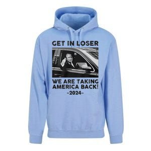 Get In Loser We Are Talking America Back Trump 2024 Unisex Surf Hoodie