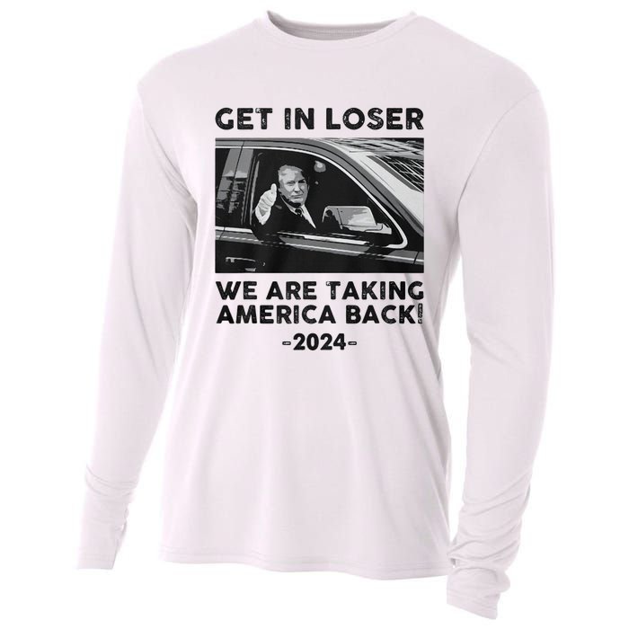 Get In Loser We Are Talking America Back Trump 2024 Cooling Performance Long Sleeve Crew