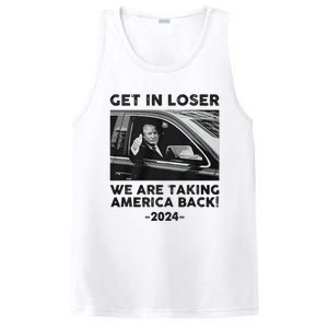 Get In Loser We Are Talking America Back Trump 2024 PosiCharge Competitor Tank