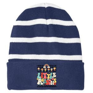 Groovy I Love My Job For All The Little Reasons Teacher Striped Beanie with Solid Band