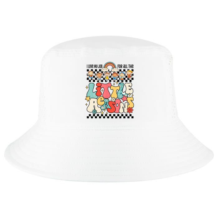 Groovy I Love My Job For All The Little Reasons Teacher Cool Comfort Performance Bucket Hat