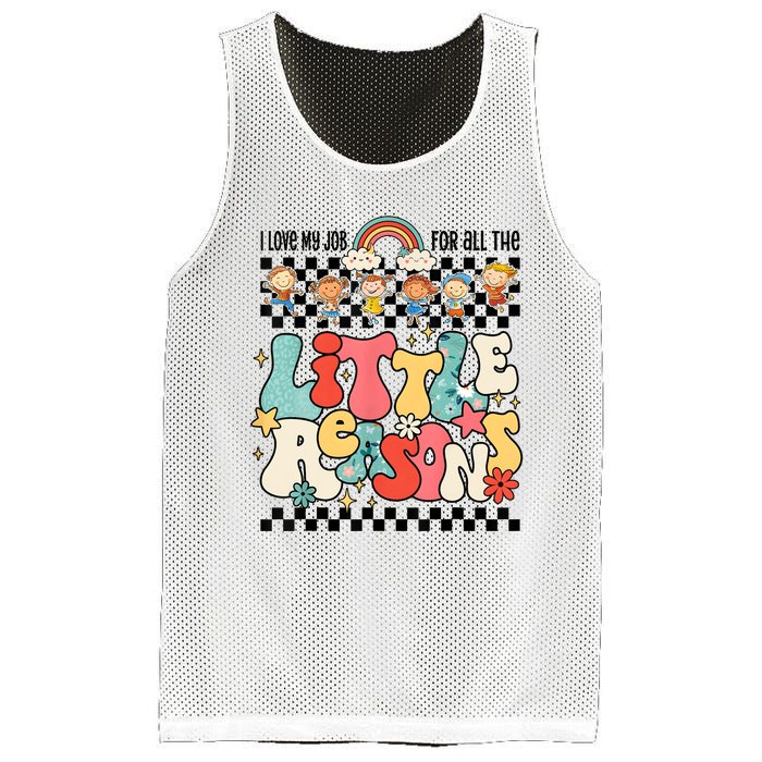 Groovy I Love My Job For All The Little Reasons Teacher Mesh Reversible Basketball Jersey Tank