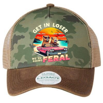 Get In Loser Were Going Feral Capybara Lovers Legacy Tie Dye Trucker Hat