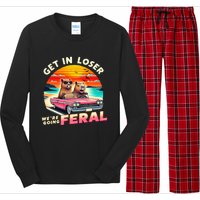 Get In Loser Were Going Feral Capybara Lovers Long Sleeve Pajama Set