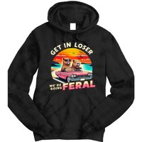 Get In Loser Were Going Feral Capybara Lovers Tie Dye Hoodie