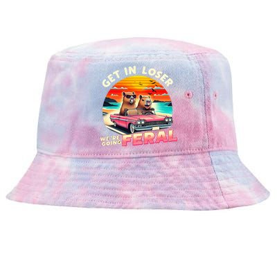 Get In Loser Were Going Feral Capybara Lovers Tie-Dyed Bucket Hat