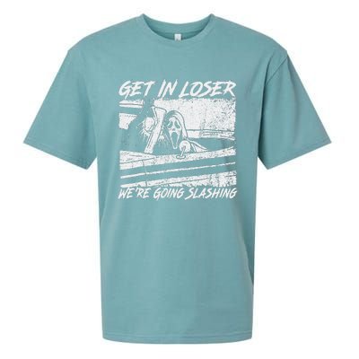 Get In Loser WeRe Going Slashing Horror Halloween Character Sueded Cloud Jersey T-Shirt