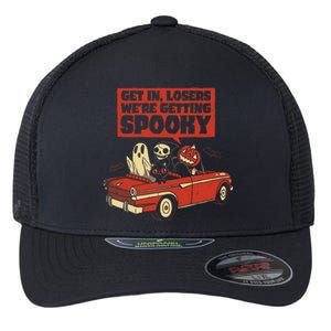 Get In Losers We're Getting Spooky Hallowen Flexfit Unipanel Trucker Cap