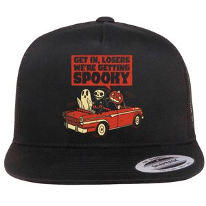 Get In Losers We're Getting Spooky Hallowen Flat Bill Trucker Hat