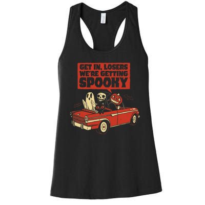 Get In Losers We're Getting Spooky Hallowen Women's Racerback Tank