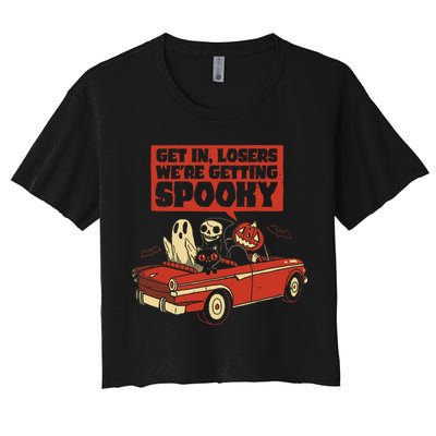 Get In Losers We're Getting Spooky Hallowen Crop Top
