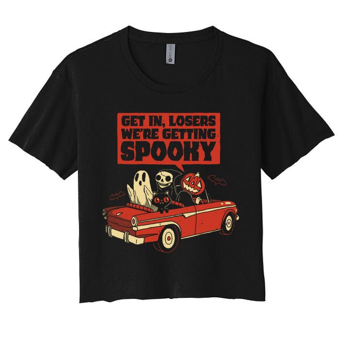 Get In Losers We're Getting Spooky Hallowen Crop Top