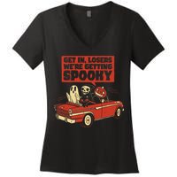 Get In Losers We're Getting Spooky Hallowen Women's V-Neck T-Shirt