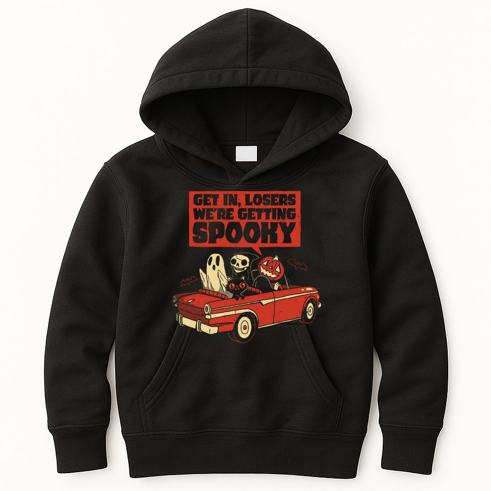 Get In Losers We're Getting Spooky Hallowen Kids Hoodie