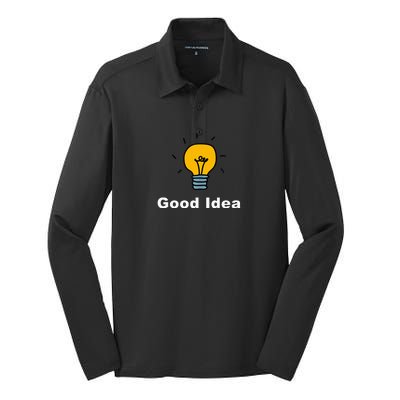 Good Idea | Light Bulbs Silk Touch Performance Long Sleeve Polo