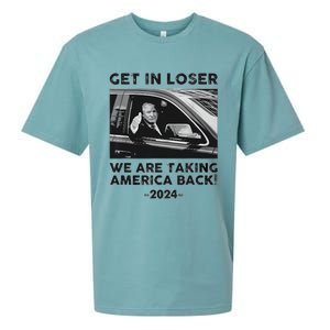 Get In Loser We Are Talking America Back Trump 2024 Sueded Cloud Jersey T-Shirt