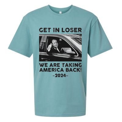 Get In Loser We Are Talking America Back Trump 2024 Sueded Cloud Jersey T-Shirt